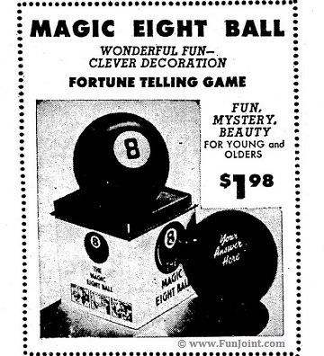 Magic 8 Ball circa 1950s vintage news advertisement